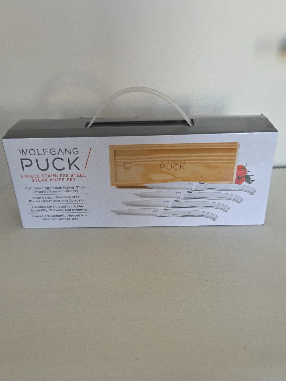 Wolfgang Puck 4-Piece Stainless Steel Steak Knife Set - Silver